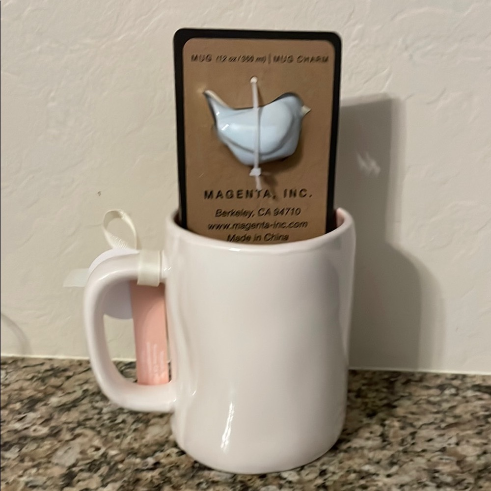 Rae Dunn Mama Bird Mug with Blue Bird Charm - Picture 2 of 3